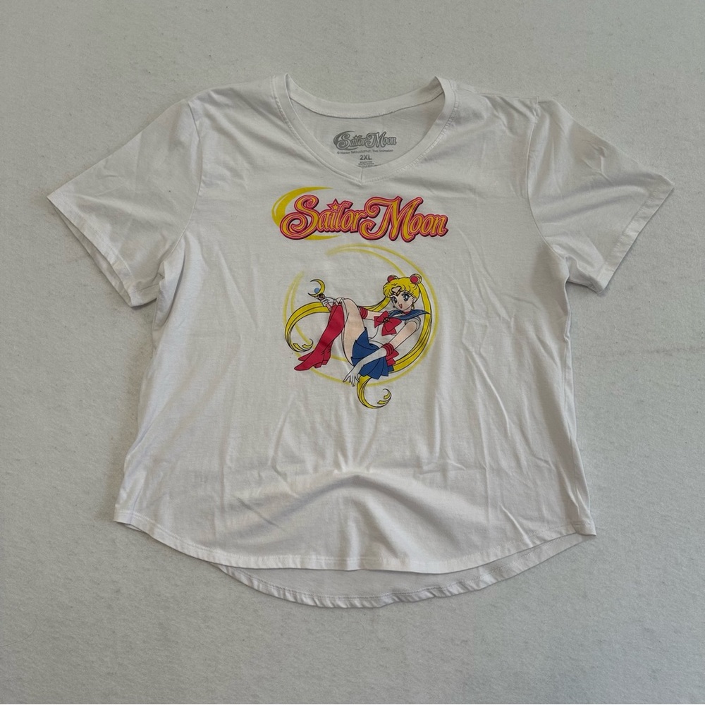 Sailor Moon Anime Cartoon Women’s White T-Shirt Size 2XL